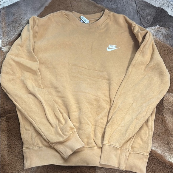 Nike Other - Nike Tan Crewneck Sweater with Classic Swoosh